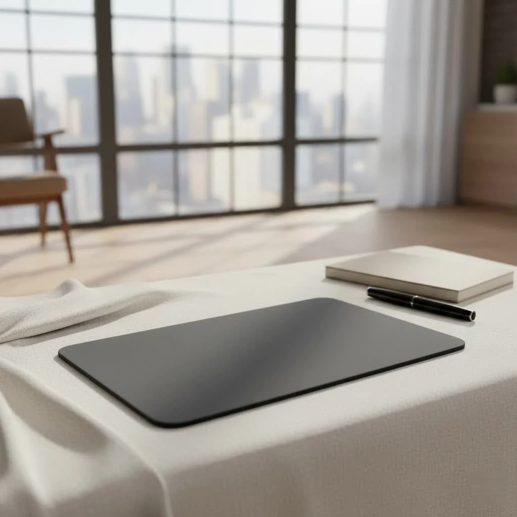 Wireless charging mouse pad with a smartphone charging on it